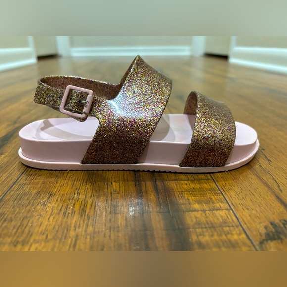 MINI MELISSA Pink Glitter Cosmic Sandals, Girls Size 1 - Picture 8 of 11
